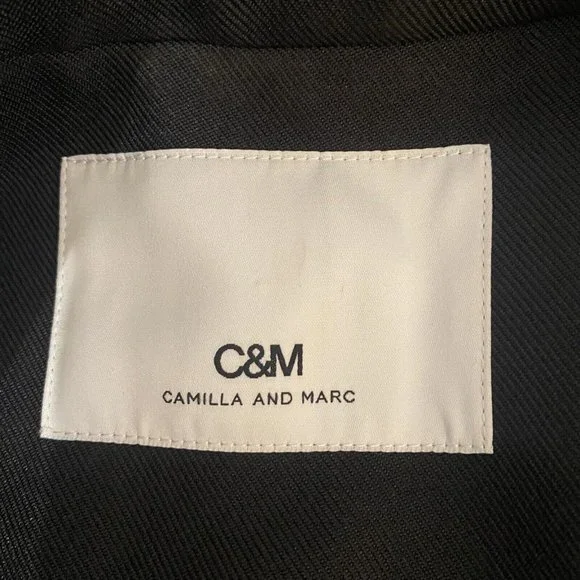 Camilla And Marc Size 12 Black Faith Topstitch Twill Blazer Jacket Belt RRP$550 - Picture 7 of 11